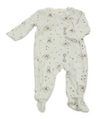 Biely zamatový zamatový overal s Medvídkem Pú H&M