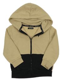 Béžovo-čierna prepínaci mikina s kapucňou Jeff&Co