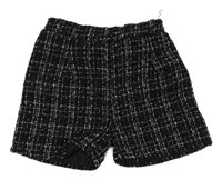 Čierno-strieborné kockované vlnené trblietavé kraťasy Zeeman
