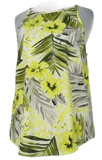 Dámský limetkovo-khaki květovaný top Dorothy Perkins