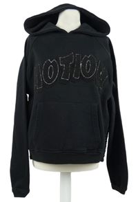Dámská černá oversized mikina s nápisem a kapucí Motion 