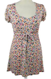 Dámská bílo-barevná vzorovaná tunika M&S