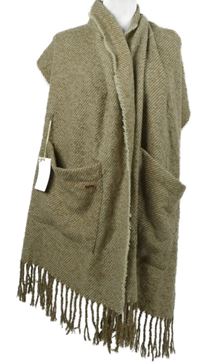 Nové - Dámská béžová pletená šála s kapsami Maar 