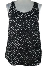 Dámska čierno-biela bodkovaná šifónová blúzka