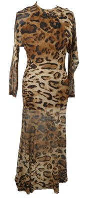 Dámske béžovo-hnedé leopardí tylové midi šaty River Island