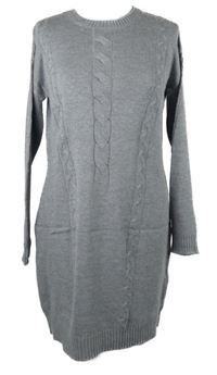 Dámske sivé vzorované svetrové šaty Up2Fashion