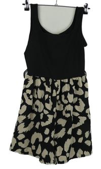 Dámsky čierno-béžový vzorovaný kraťasový overal Emery Rose