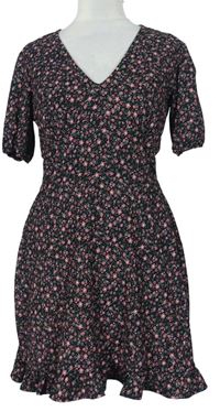 Dámske čierne kvetované šaty Miss Selfridge