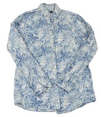 Bielo-modrá košeľa s listami LC Waikiki