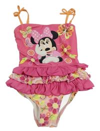 Malinové plavky s Minnie a volánky Disney