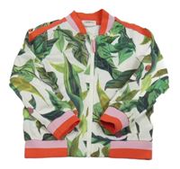 Bielo-zeleno-červená prepínaci mikina s lístky H&M