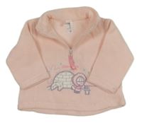 Svetloružová fleecová mikina s obrázkom C&A