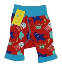 -Nové Červeno-modré pančuskové kraťasy s obrázkami Blade rose