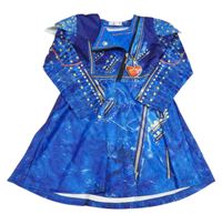 Modré vzorované šaty so vzorom