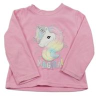 Ružová fleecová mikina s jednorožcom Primark