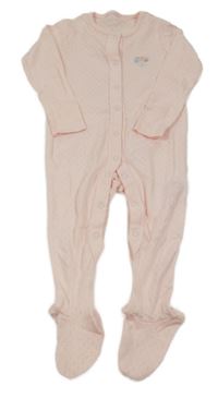 Světlerůžový perforovaný overal s kytičkou Dunnes