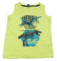 Neónově žlté tielko s dinosaurami Dopodopo