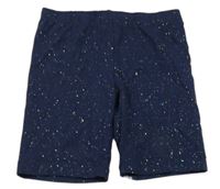 Tmavomodré trblietavé elastické kraťasy Yigga