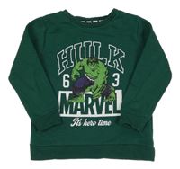 Smaragdová mikina s Hulkem marvel