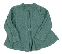 Zelený prepínaci sveter s copánkovým vzorom Nutmeg