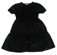 Čierne trblietavé zamatové šaty F&F