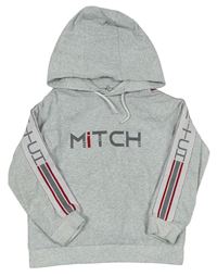 Sivá mikina s logom a kapucňou Mitch