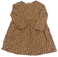 Hnedé vzorované bavlnené šaty zn. H&M