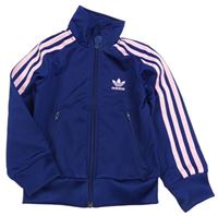 Tmavomodrá sportovní propínací mikina Adidas