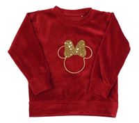 Červená plyšová mikina s Minnie George