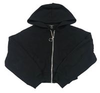 Čierna prepínaci crop mikina s kapucňou New Look