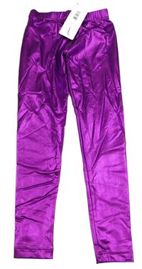Nové - Purpurové metalické legíny 