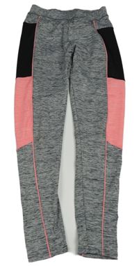 Sivo-melírovano-čierne športové legíny Ergeenomixx