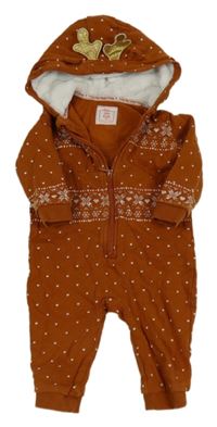 Hrdzavá vzorovaná tepláková kombinéza so vzorom C&A