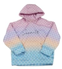 Růžovo-lila-modrá vzorovaná mikina s kapucí Sonneti