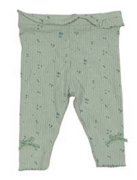 Mintové květované žebrované legíny Next