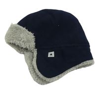 Tmavomodro-šedá fleecová zateplená beranice George