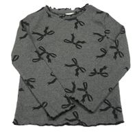 Tmavošedé žebrované triko s mašlemi F&F