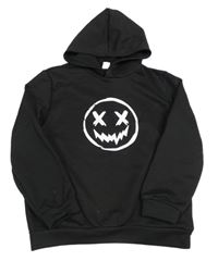 Čierna mikina so smajlíkom a kapucňou Shein