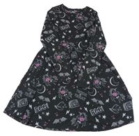 Antracitové bavlněné šaty s jednorožci Tu