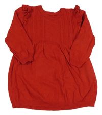 Červené pletené šaty s copánky Matalan