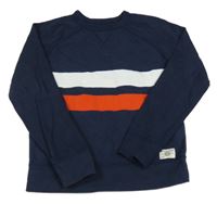 Tmavomodrá mikina s pruhmi GAP