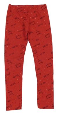 Červené legíny s nápismi Pep&Co