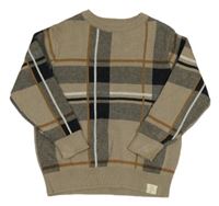 Hnědo-černý kostkovaný svetr George