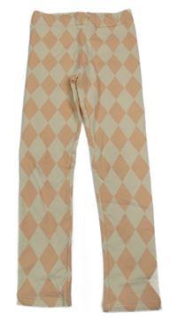 Smetanovo-ružové kárované legíny H&M