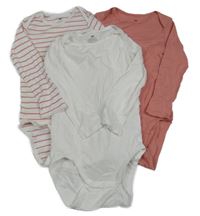 3x body - růžové + pruhované + bílé H&M
