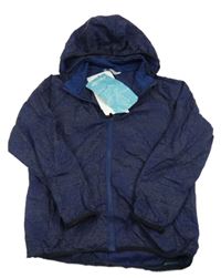 Nové - Tmavomodrá vzorovaná šusťáková sportovní bunda s kapucí Altura 