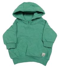 Zelená oversize mikina s vreckom so smajlíkom a kapucňou Next