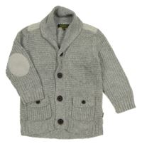 Světlešedý propínací vlněný svetr Baker