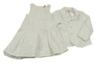 2set - Bílé třpytivé sako + slavnostní šaty Orchestra 