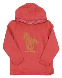 Ružová mikina s koníkem a kapucňou kids